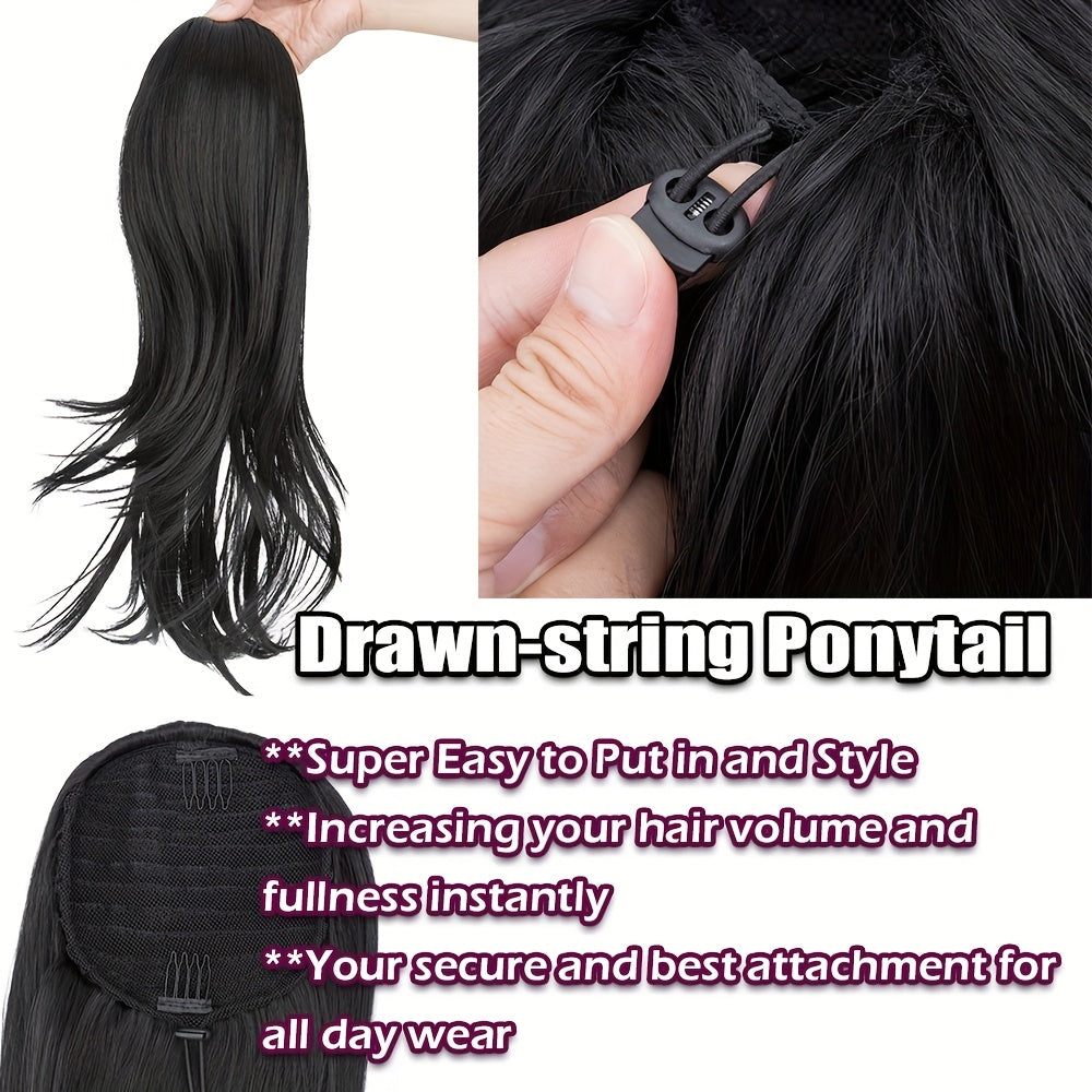 1pc Kinky Curly Ponytail Hair Extension - Multi-Layered Synthetic Hairpiece with Drawstring, Natural-Looking Soft & Smooth Texture for Women, Daily Use & All Ethnicities, Ponytail Hair Piece, Versatile Hairpiece, Secure Drawstring Attachment