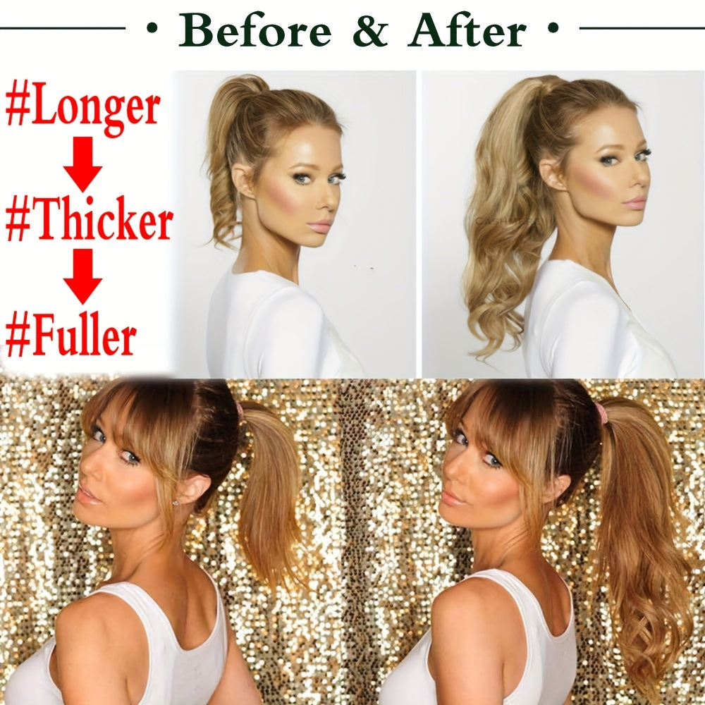 1pc Kinky Curly Ponytail Hair Extension - Multi-Layered Synthetic Hairpiece with Drawstring, Natural-Looking Soft & Smooth Texture for Women, Daily Use & All Ethnicities, Ponytail Hair Piece, Versatile Hairpiece, Secure Drawstring Attachment