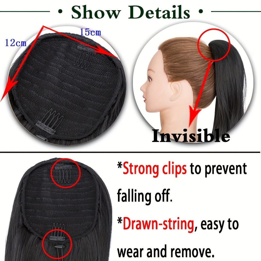 1pc Kinky Curly Ponytail Hair Extension - Multi-Layered Synthetic Hairpiece with Drawstring, Natural-Looking Soft & Smooth Texture for Women, Daily Use & All Ethnicities, Ponytail Hair Piece, Versatile Hairpiece, Secure Drawstring Attachment